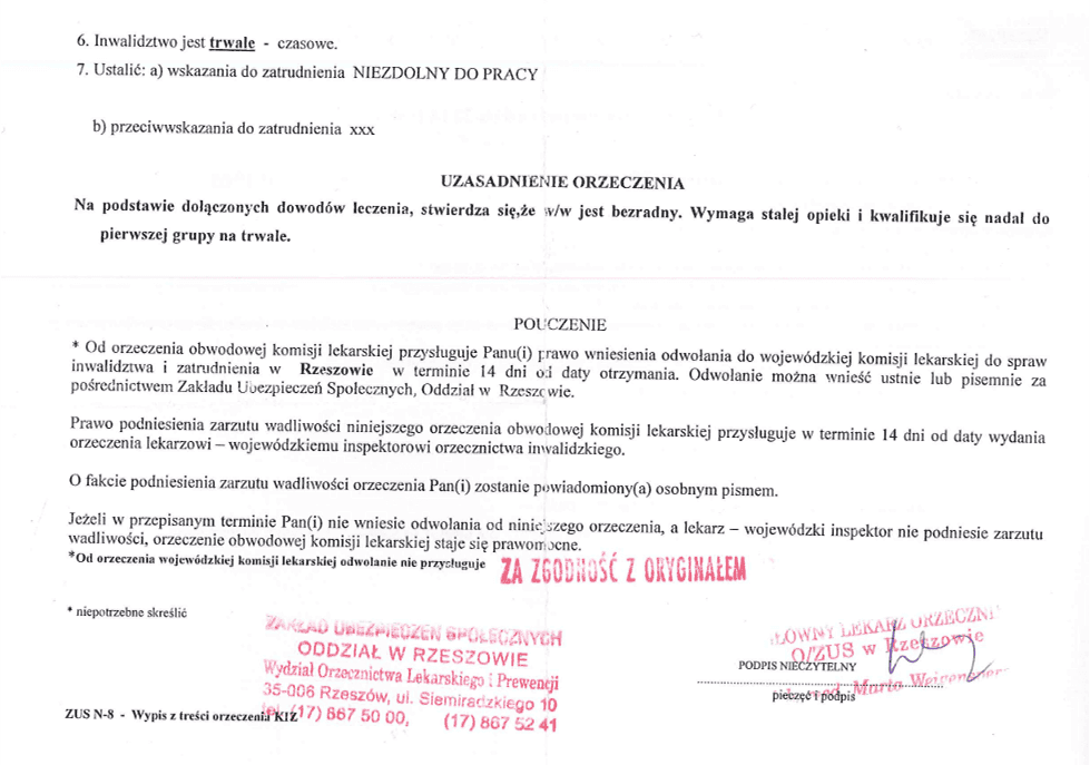 Zaświadczenie lekarskie