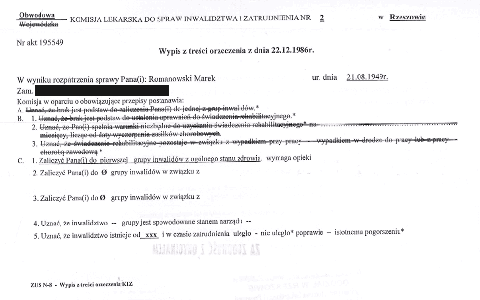 Zaświadczenie lekarskie